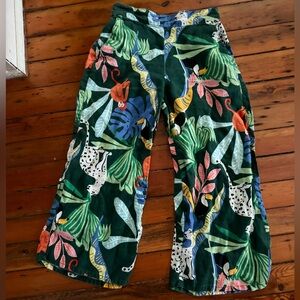 🌿 Christian Siriano Tropical Jungle Print Cropped Pants Size S